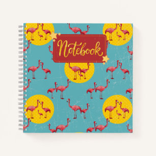 Retro Flamingo Family Notebook Fun and Vibrant