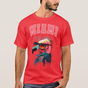 Retro Flamingo Men Women Kids Funny Beach Summer M T-Shirt