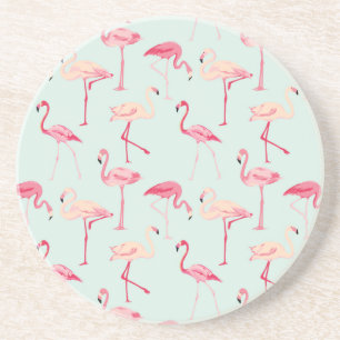 Retro Flamingo Pattern Coaster