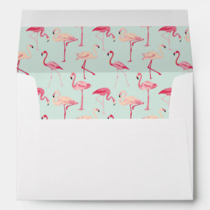 Retro Flamingo Pattern Envelopes