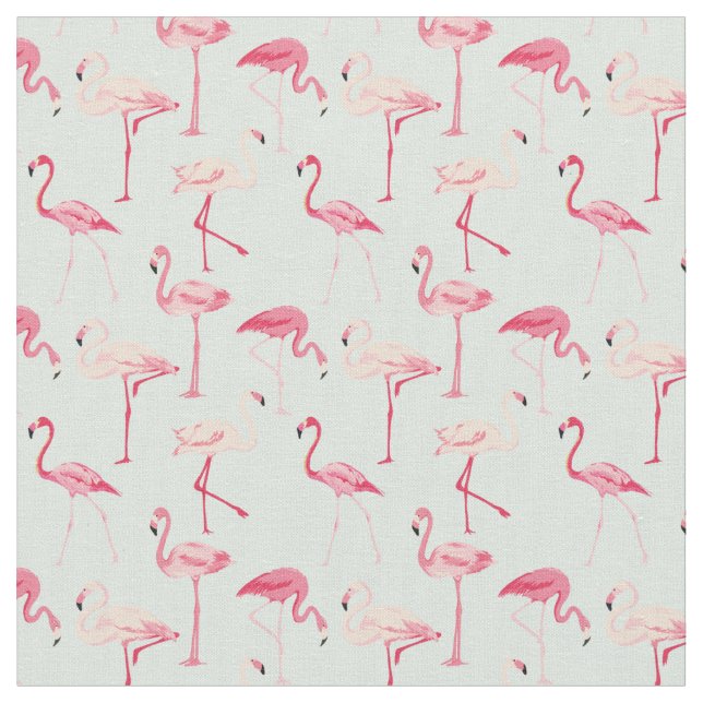 Retro Flamingo Pattern Fabric (Close Up)