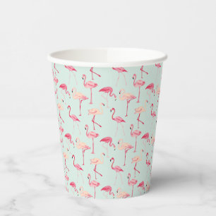 Retro Flamingo Pattern Paper Cups