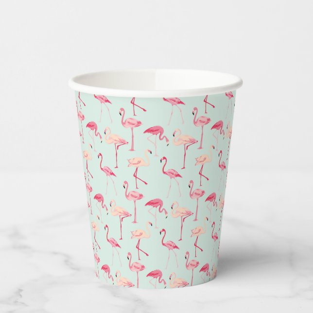Retro Flamingo Pattern Paper Cups (Left)