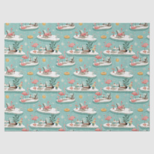Retro Flamingo Poolside Summer Pattern (6) Tissue Paper