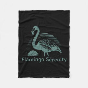 Retro Flamingo Sunset Funny 70s 80s 90s Men Women Fleece Blanket