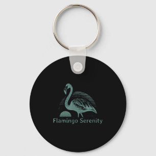 Retro Flamingo Sunset Funny 70s 80s 90s Men Women  Key Ring