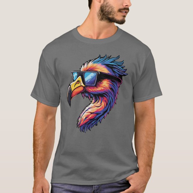 Retro Flamingo with Sunglasses Classic Chill Vibes T-Shirt (Front)
