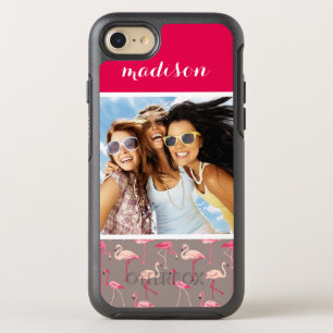 Retro Flamingos   Add Your Photo & Name OtterBox Symmetry iPhone 8/7 Case