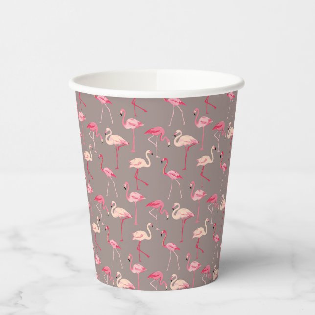 Retro Flamingos Paper Cups (Left)