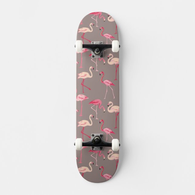Retro Flamingos Skateboard (Front)