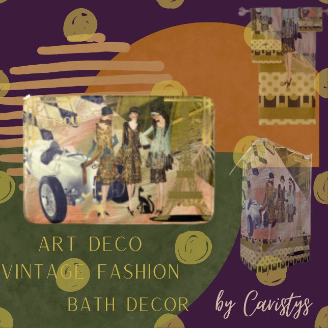 Retro Flappers in Paris  Bath Mat (Creator Uploaded)