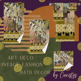 Retro Flappers in Paris Bath Towel Set