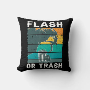 Retro Flash or Trash Fun Rock Climbing Mountain Bo Cushion