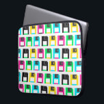 Retro Floppy Disc Pixel Pattern Colourful Laptop Sleeve<br><div class="desc">Colourful and cool retro pattern laptop sleeve.</div>