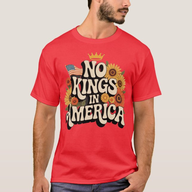 Retro Floral 70s Shirt Women No King In American D (Front)