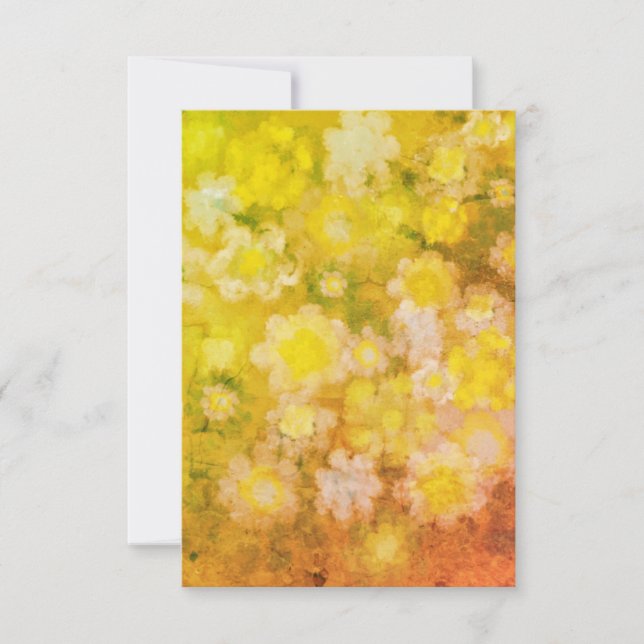 Retro Floral Abstract Salty Watercolor Painting  Card (Front)