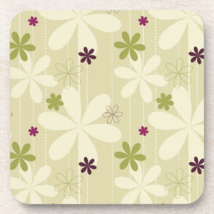 Retro Floral Background Coaster