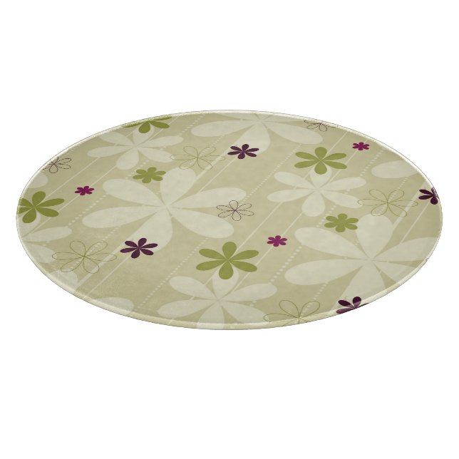 Retro Floral Background Cutting Board (Corner)