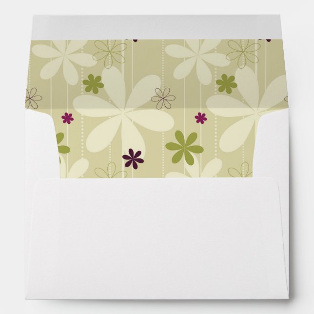Retro Floral Background Envelopes (Back (Bottom))