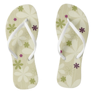 Retro Floral Background Jandals