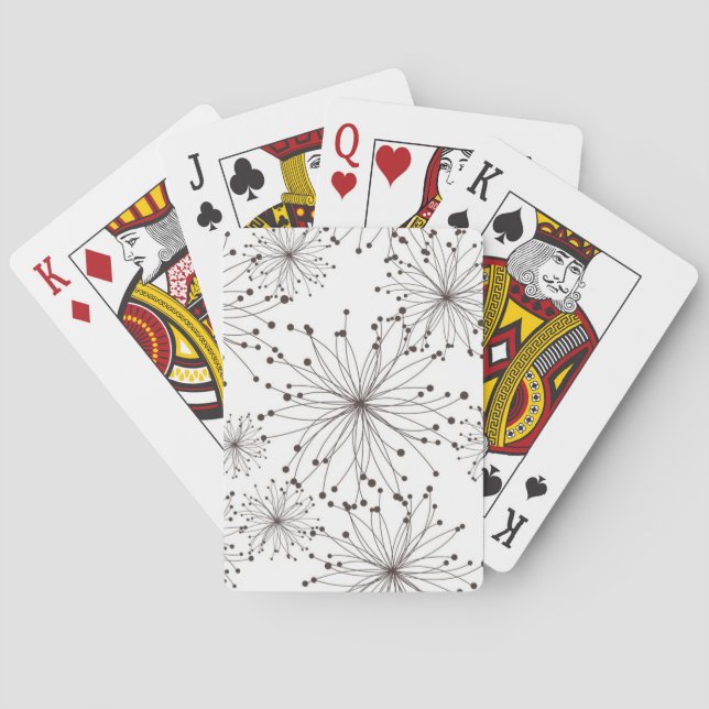 Retro floral background playing cards (Back)
