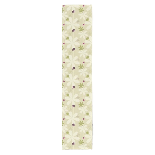 Retro Floral Background Short Table Runner (Front)