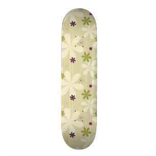 Retro Floral Background Skateboard