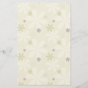 Retro Floral Background Stationery