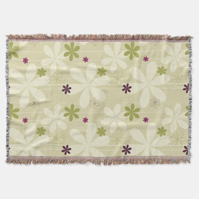 Retro Floral Background Throw Blanket (Front)