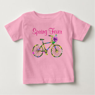 Retro Floral Bicycle Spring Fever Baby T-Shirt