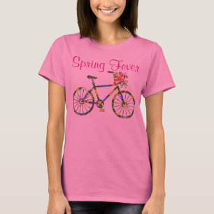 Retro Floral Bicycle Spring Fever T-Shirt
