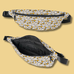Retro floral botanical block print bum bags