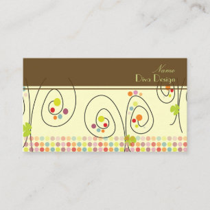 Retro floral bouquet/polka dots/DIY background Business Card