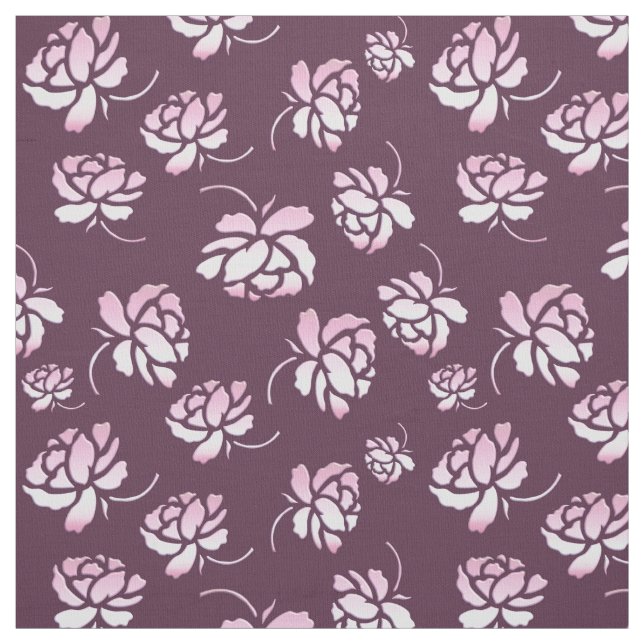 retro floral burgundy pattern. fabric (Swatch)
