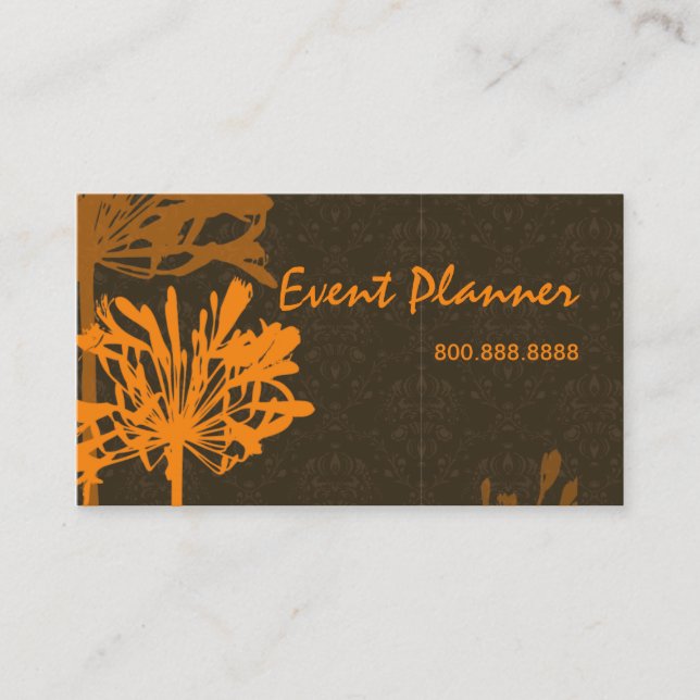 Retro Floral Business Card (Front)