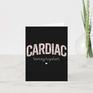 Retro Floral Cardiac Sonographer Cardiovascular So Card