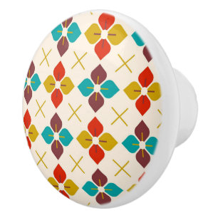Retro Floral Ceramic Knob