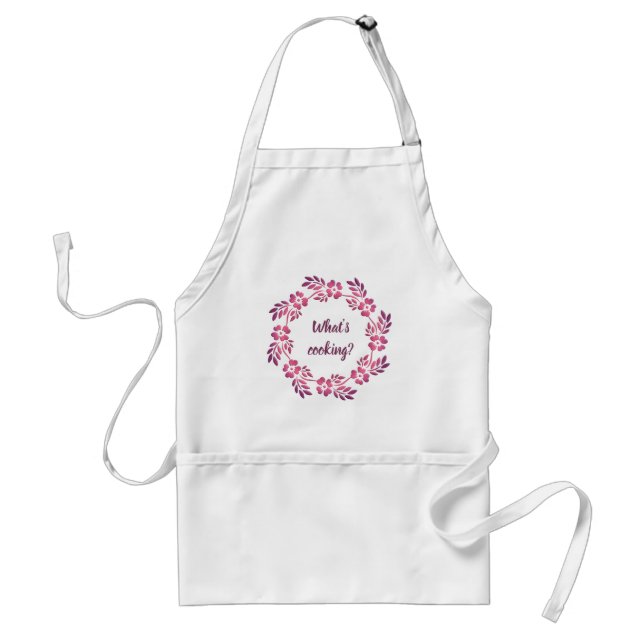 Retro floral circle gradient element. Text Standard Apron (Front)