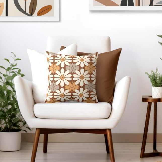 Retro Floral Cushion (Complete your elegant retro look with an exclusive Wild on Flowers Throw PIllow.)