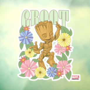 Retro Floral Dancing Kid Groot Graphic