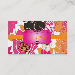 Retro Floral Design, easily customised Business Card