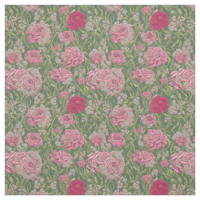 Retro Floral Design Fabric (Swatch)