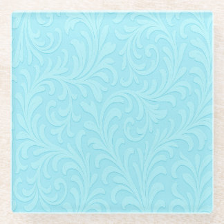 retro floral design glass coaster