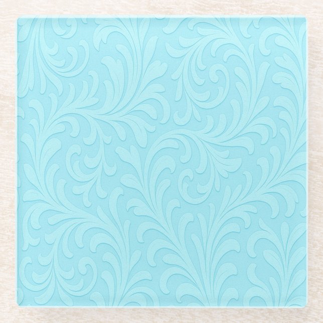 retro floral design glass coaster (Front)