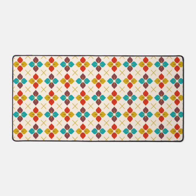 Retro Floral  Desk Mat (Front)