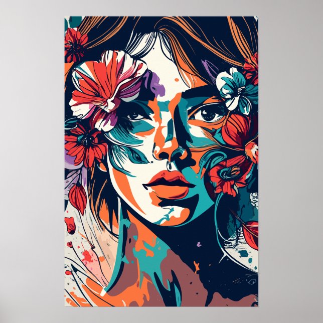  RETRO FLORAL DREAMY GIRL POWER POSTER (Front)