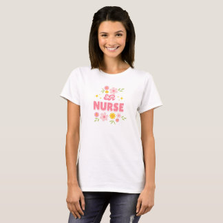 Retro Floral ER Nurse Cute Emergency Room Nursing T-Shirt