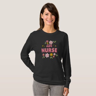 Retro Floral ER Nurse T-Shirt