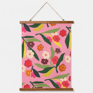 Retro Floral Fields Hanging Tapestry
