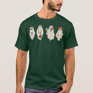 Retro Floral Ghost Hippie Halloween,Cute Ghost Spo T-Shirt